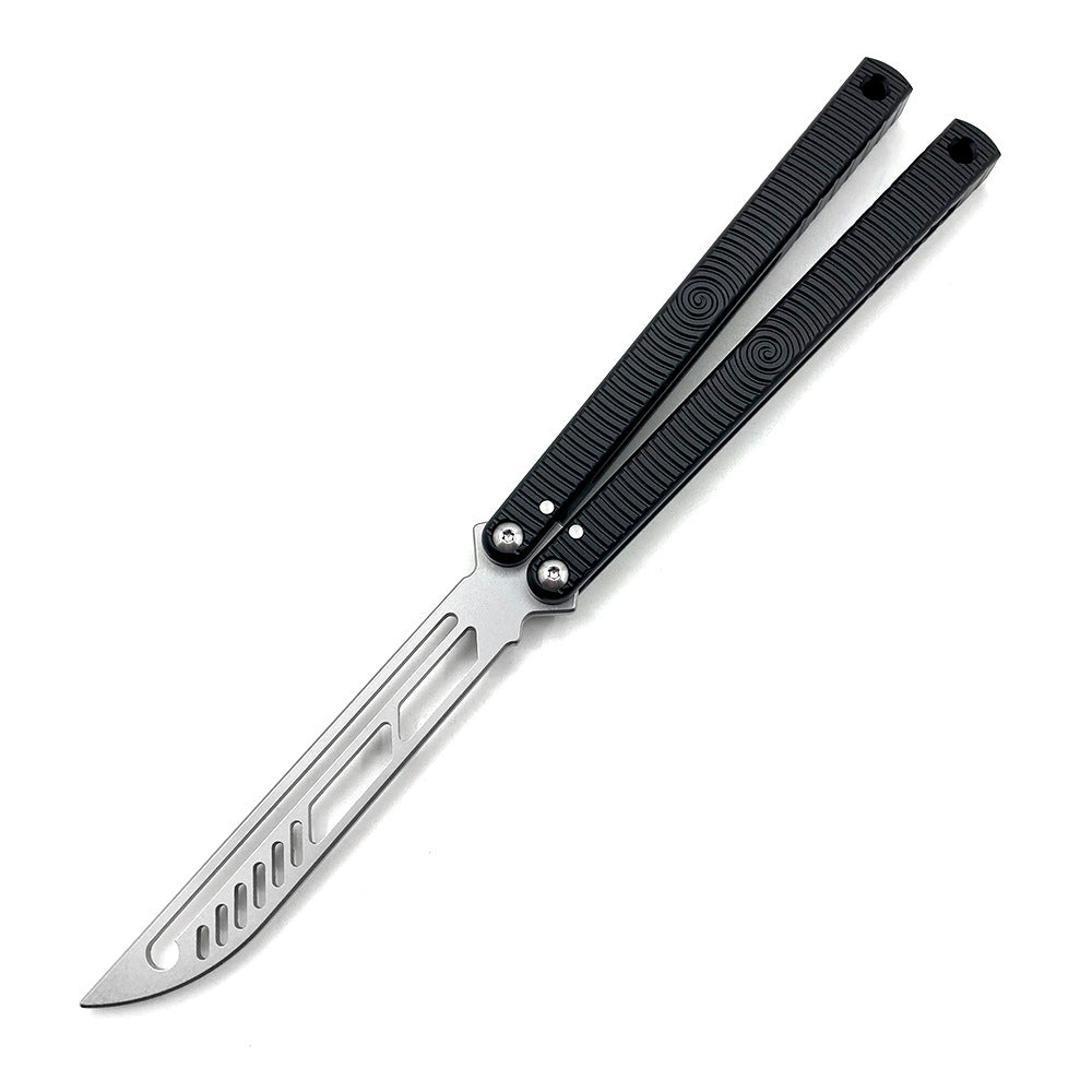 Black & Silvery CNC Cutting High-End Balisong Butterfly Trainer