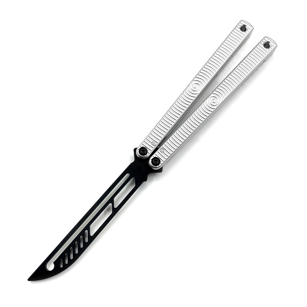 Black & Silvery CNC Cutting High-End Balisong Butterfly Trainer