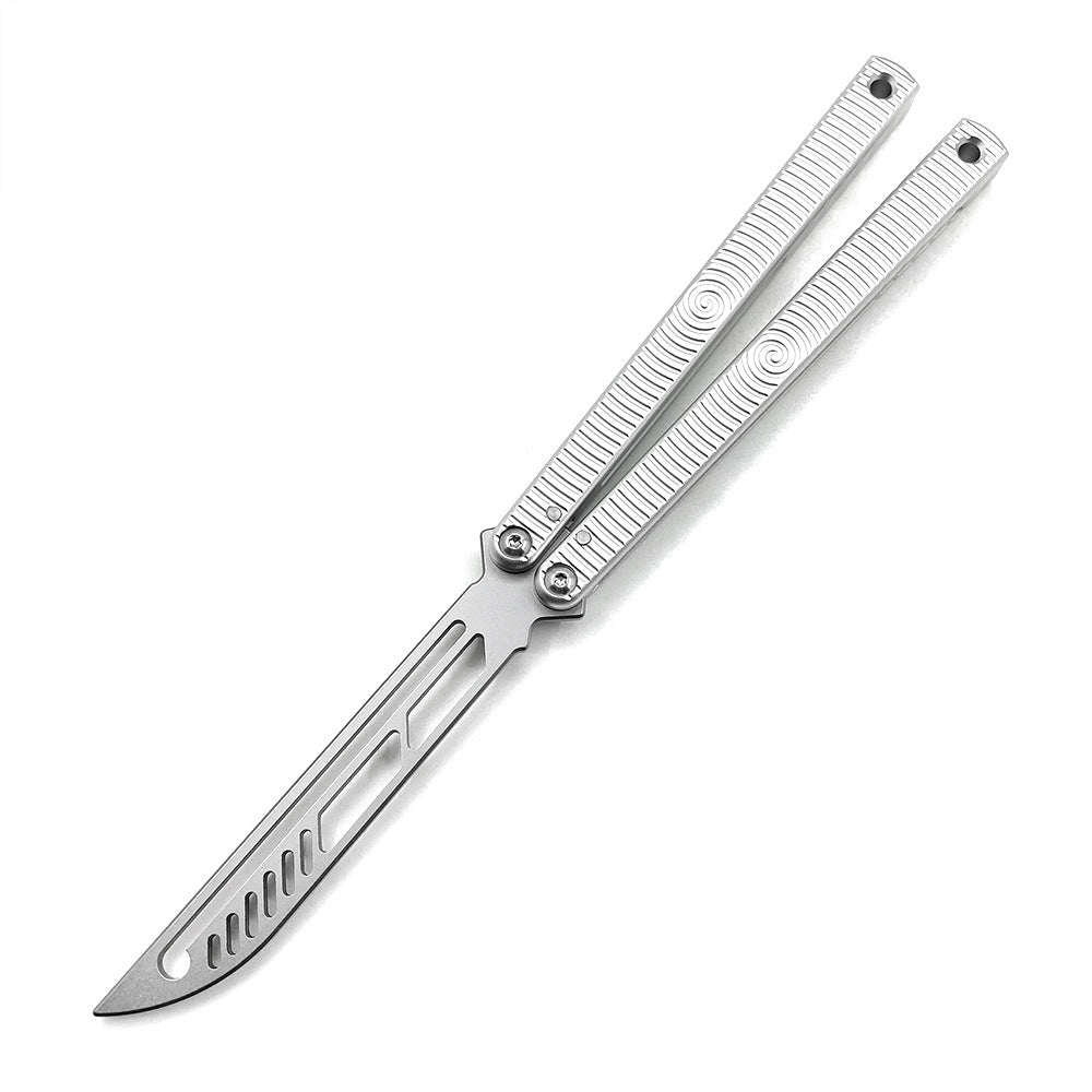 Black & Silvery CNC Cutting High-End Balisong Butterfly Trainer