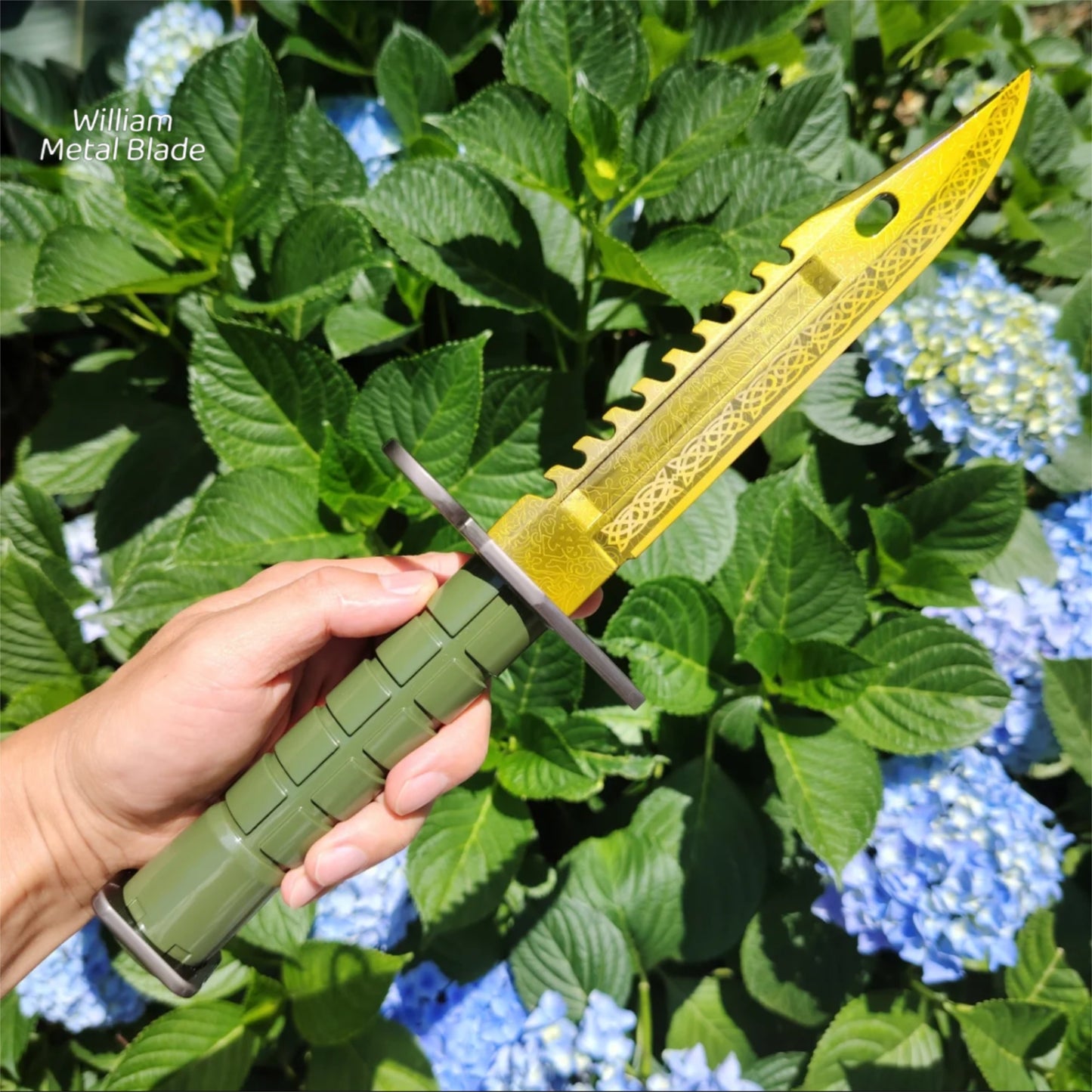 CSGO Damascus M9 Knife Metal Blunt Blade Replica 33cm/12.9''