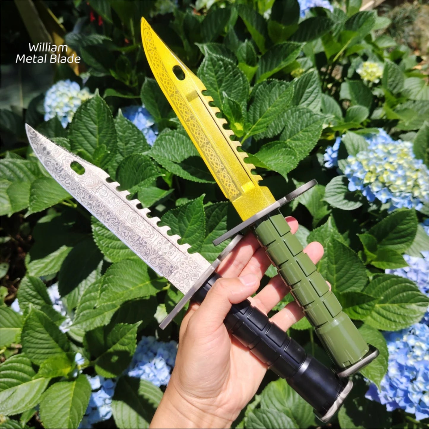 CSGO 33cm/12.9'' Damascus M9 Knife Metal Blunt Blade Replica