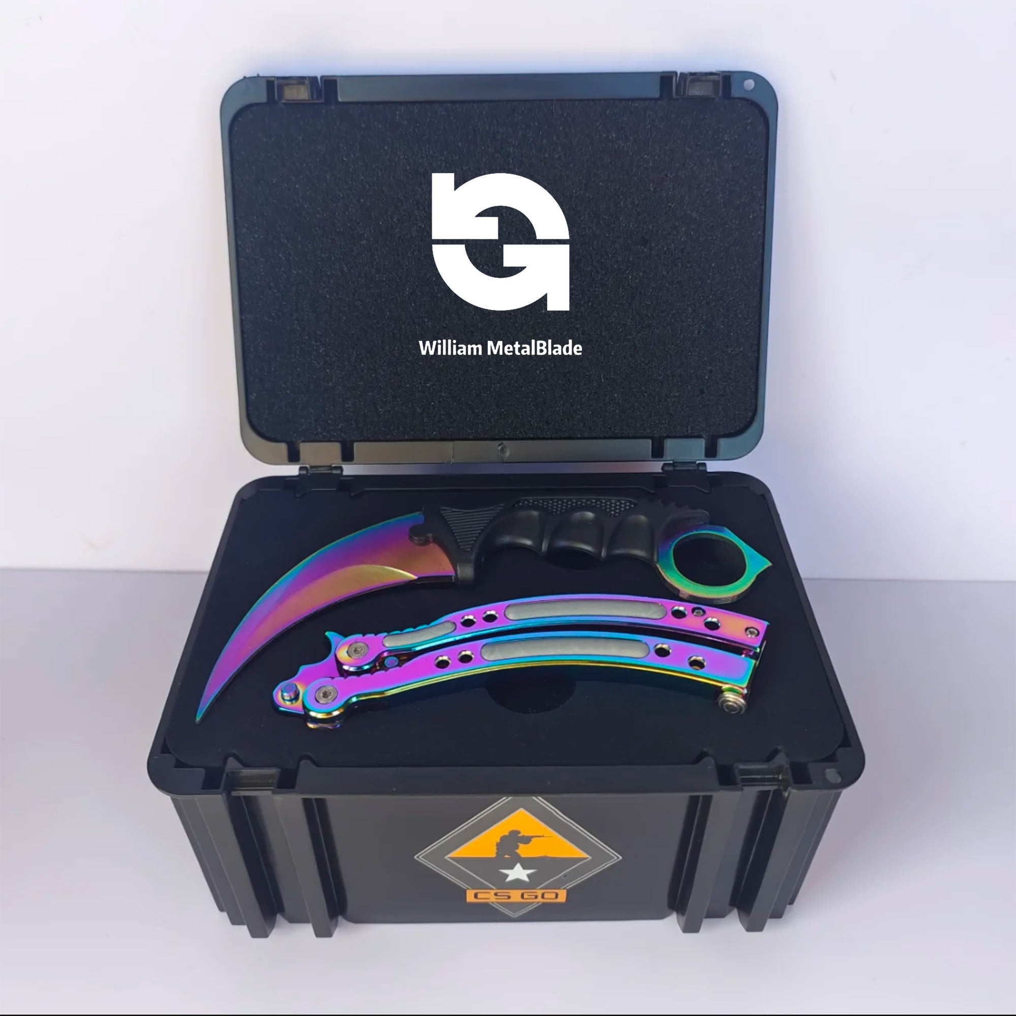 CSGO Balisong & Karambit Blunt Blade Trainer Metal Replica Black Gift ...