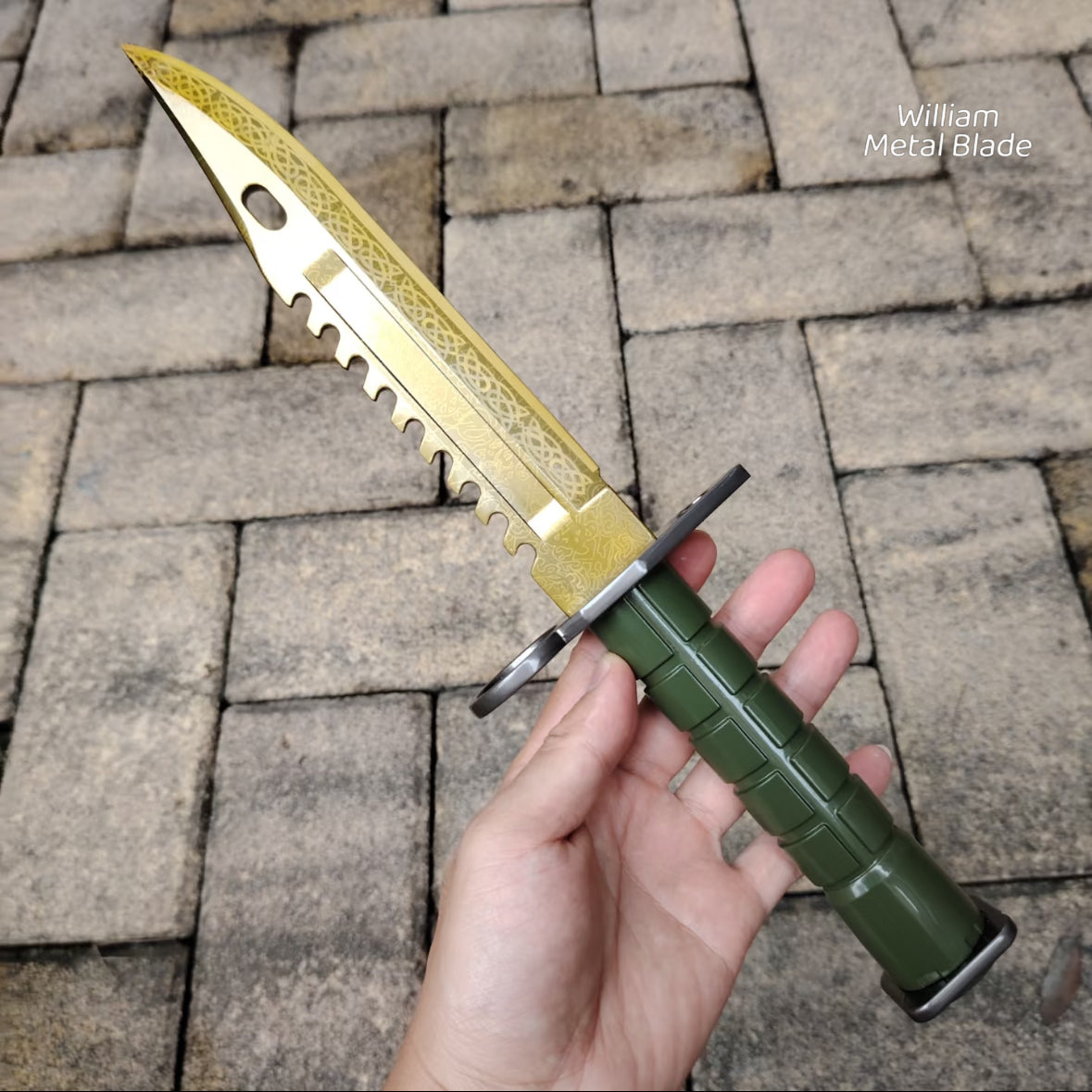 CSGO Damascus M9 Knife Metal Blunt Blade Replica 33cm/12.9''