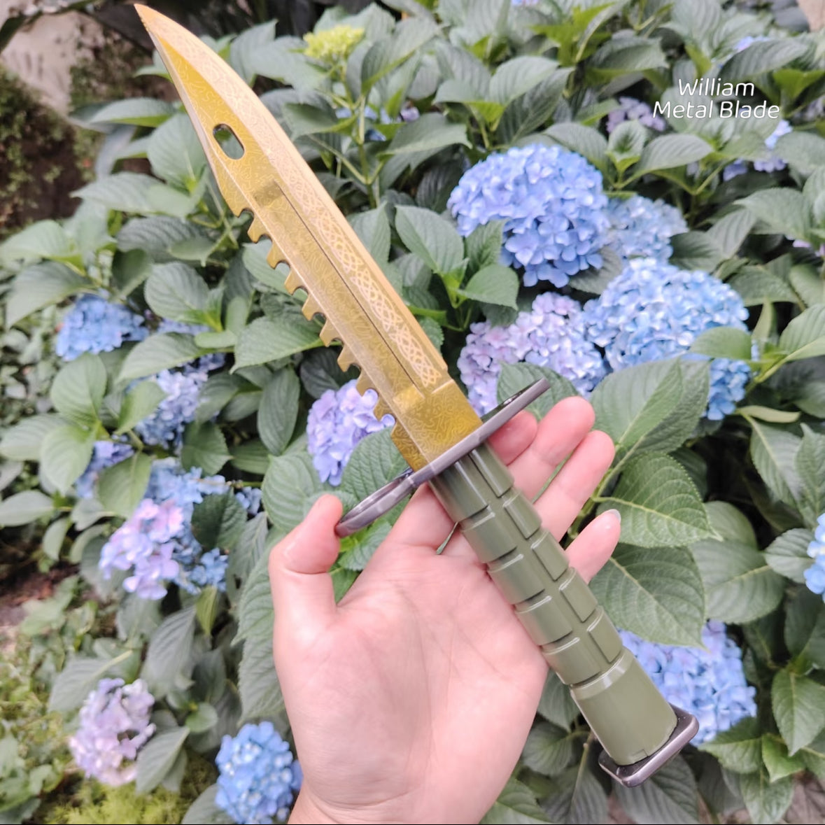 CSGO Damascus M9 Knife Metal Blunt Blade Replica 33cm/12.9''