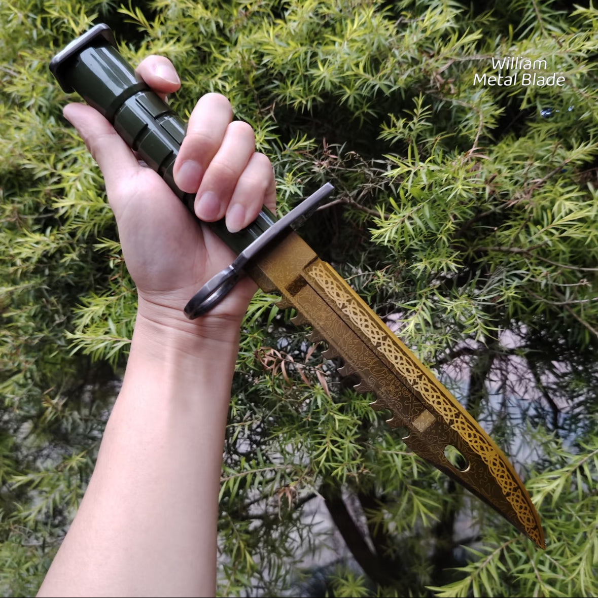 CSGO Damascus M9 Knife Metal Blunt Blade Replica 33cm/12.9''