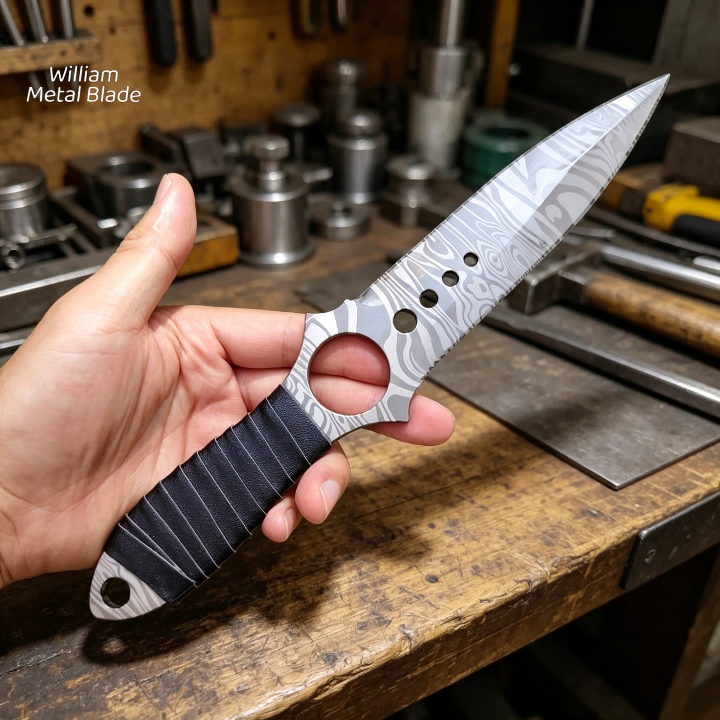 CSGO Damascus Skeleton Knife Metal Blunt Blade Replica