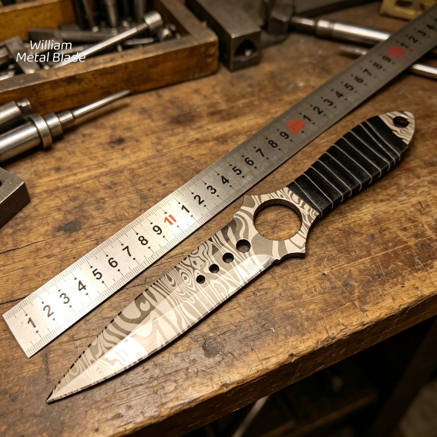 CSGO Damascus Skeleton Knife Metal Blunt Blade Replica