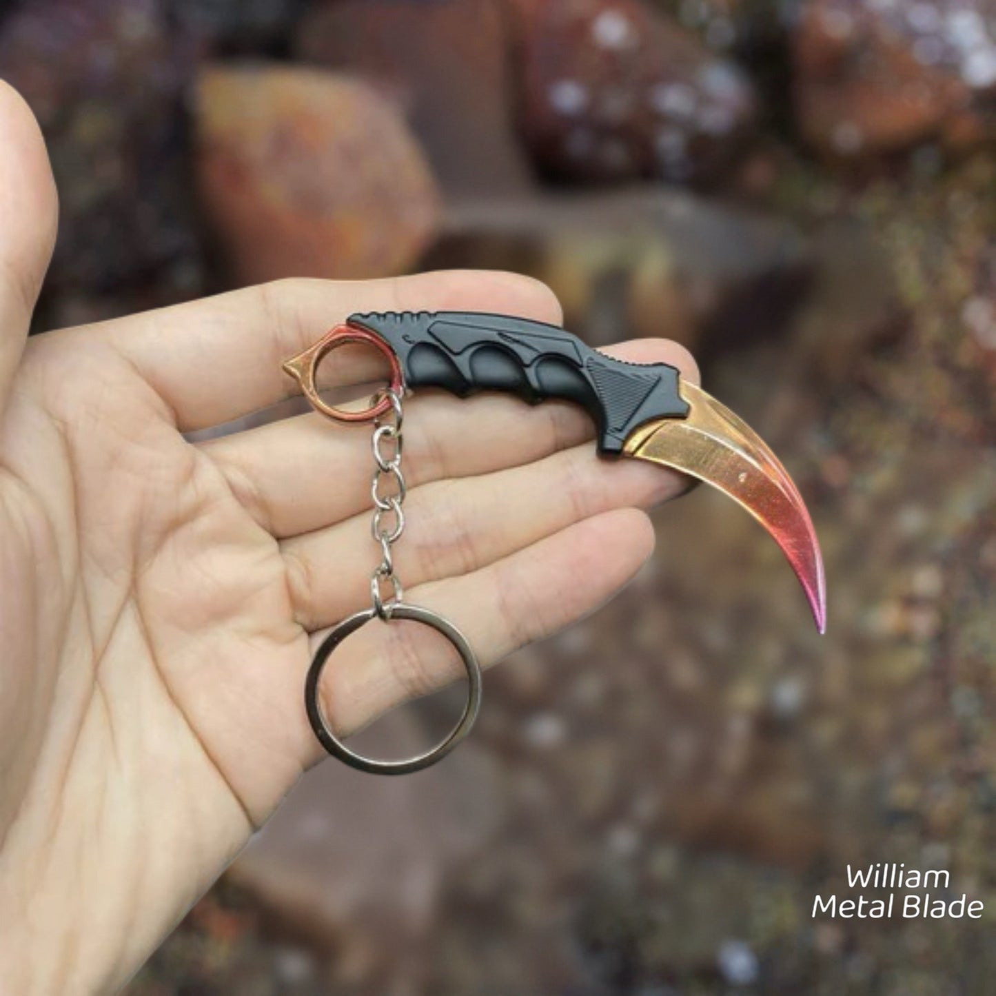 CS Mini Karambit Metal Keychain
