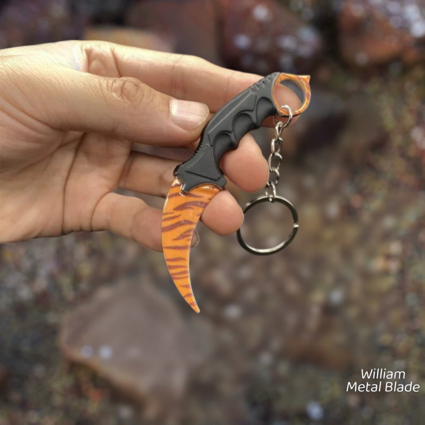 CS Mini Karambit Metal Keychain