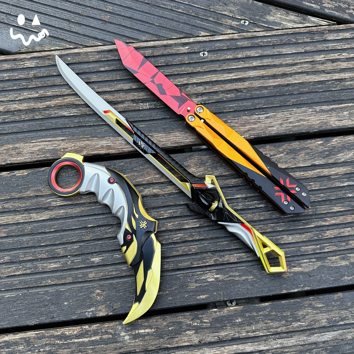 25CM/9.8 High-quality Metal Champion Knife Red Blunt Blade Trainer Cosplay Prop