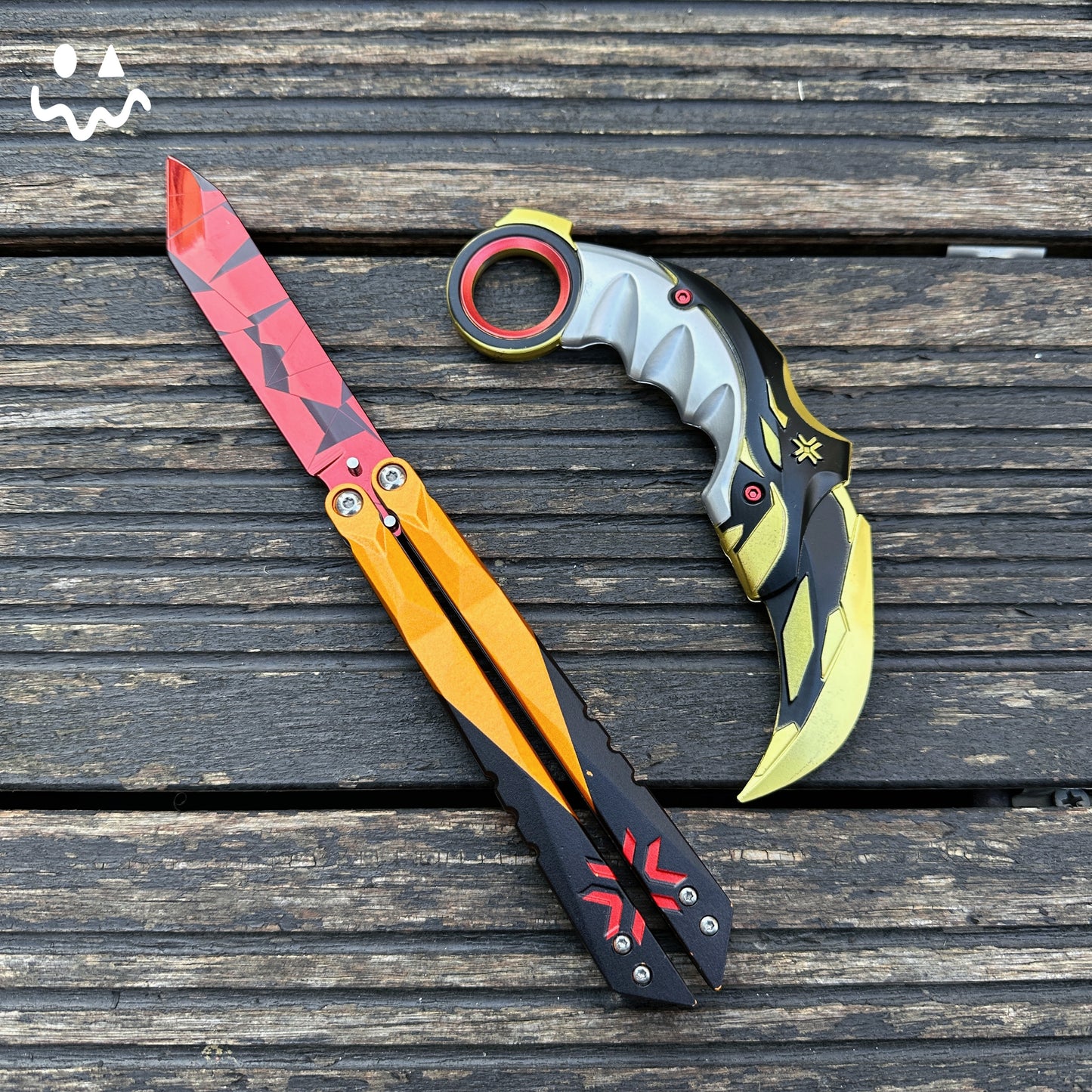 25CM/9.8 High-quality Metal Champion Knife Red Blunt Blade Trainer Cosplay Prop