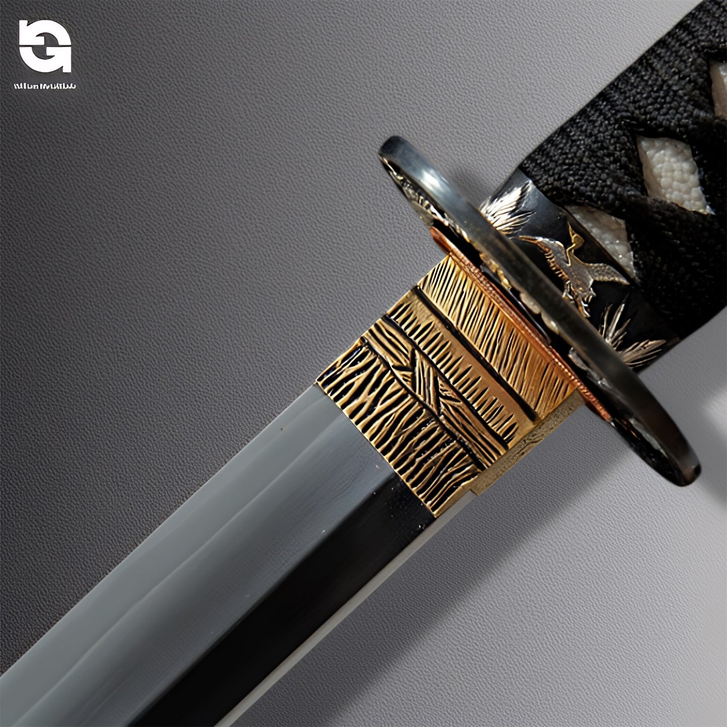 High-quality Handmade Short Dagger Damascus Pattern Blade Oriental Knife Blunt Katana 55CM/21.7"