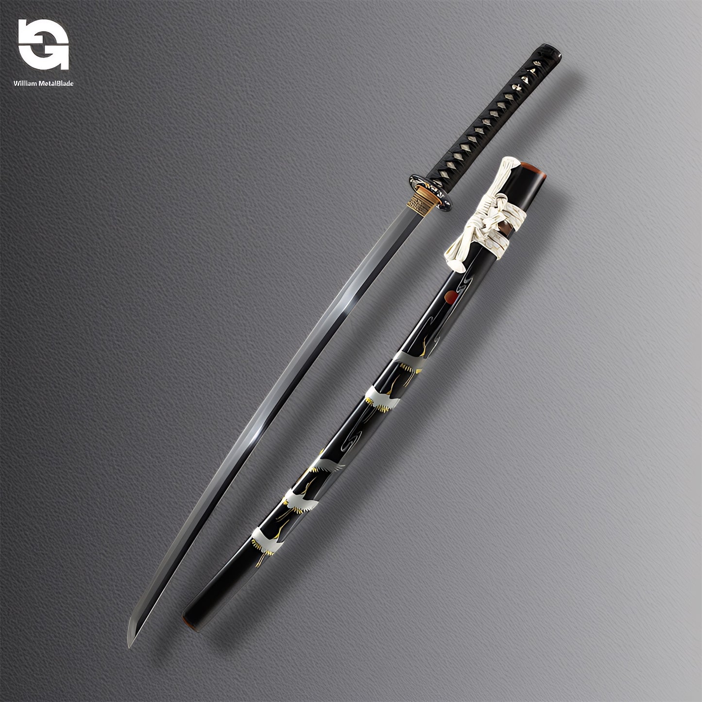 High-quality Handmade Short Dagger Damascus Pattern Blade Oriental Knife Blunt Katana 55CM/21.7"