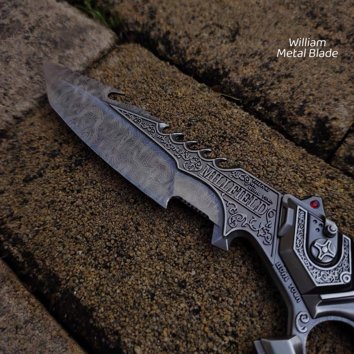 Delta Force Damascus Creed Knife Metal Blunt Replica
