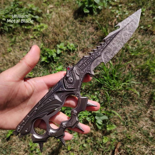 Delta Force Damascus Creed Knife Metal Blunt Replica
