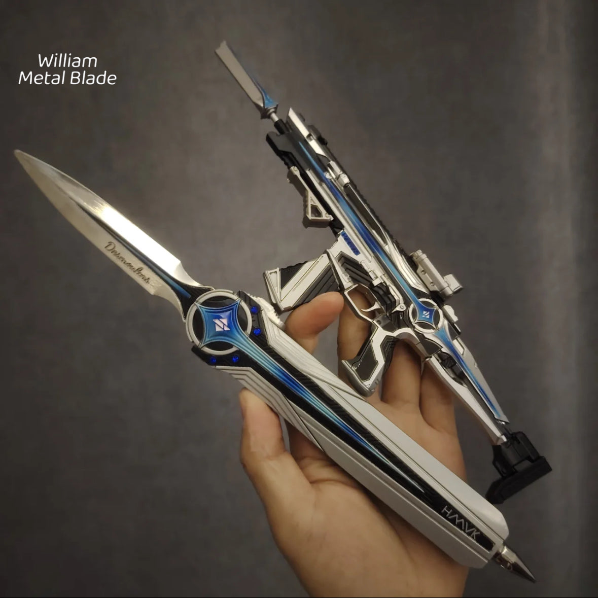 Delta Force Desmoulins Knife & Mini Assault Rifle Metal Replica