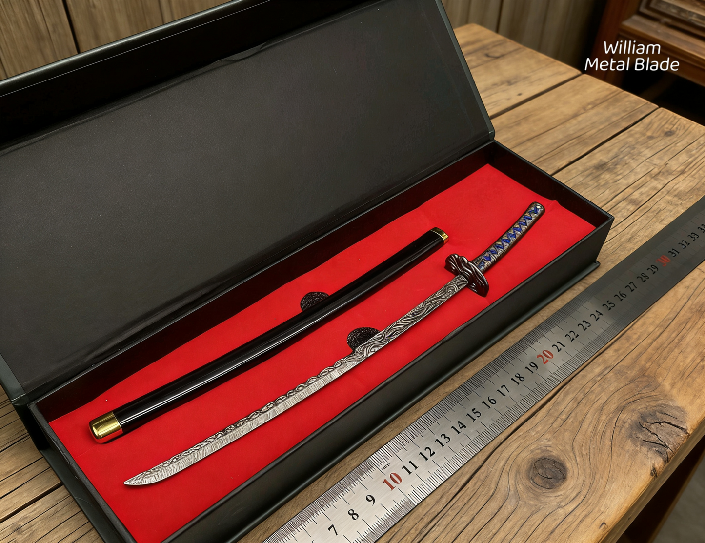 ER Star-Lined Katana Metal Replica Miniature With Gift Box