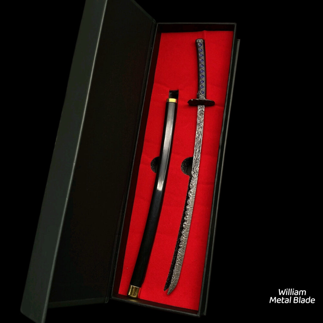 ER Star-Lined Katana Metal Replica Miniature With Gift Box