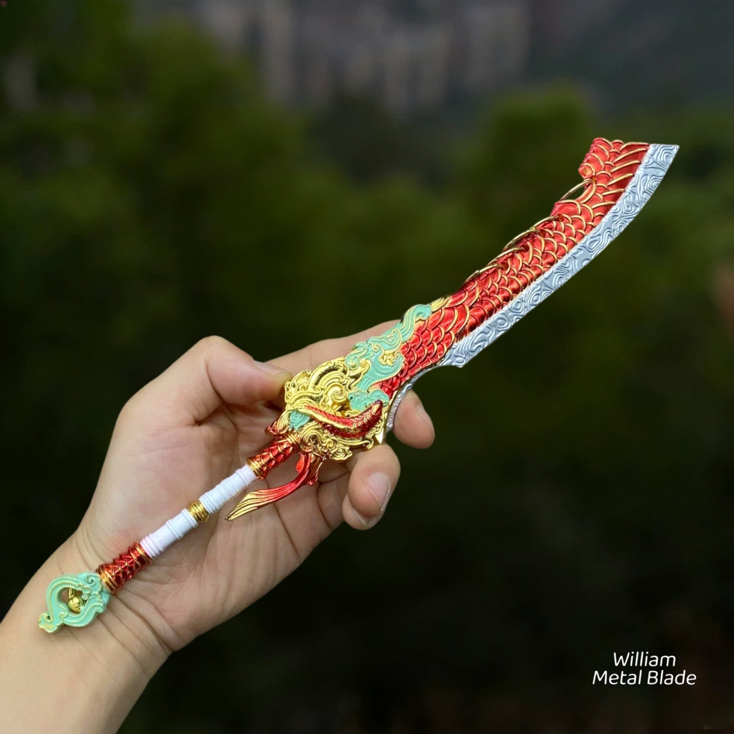 Eastern Mythical Beast Azura Dargon Golden Lion Broadsword Cool Greatsword Metal Arts