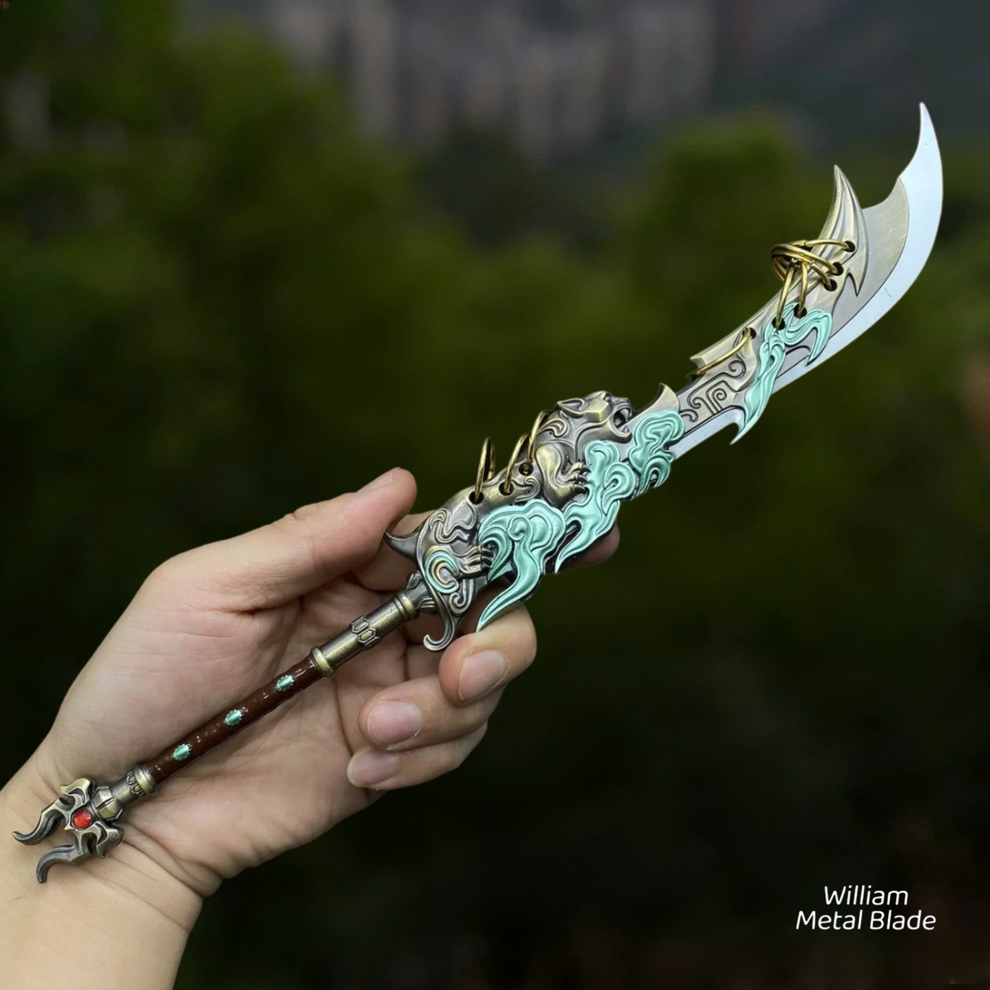 Eastern Mythical Beast Azura Dargon Golden Lion Broadsword Cool Greatsword Metal Arts