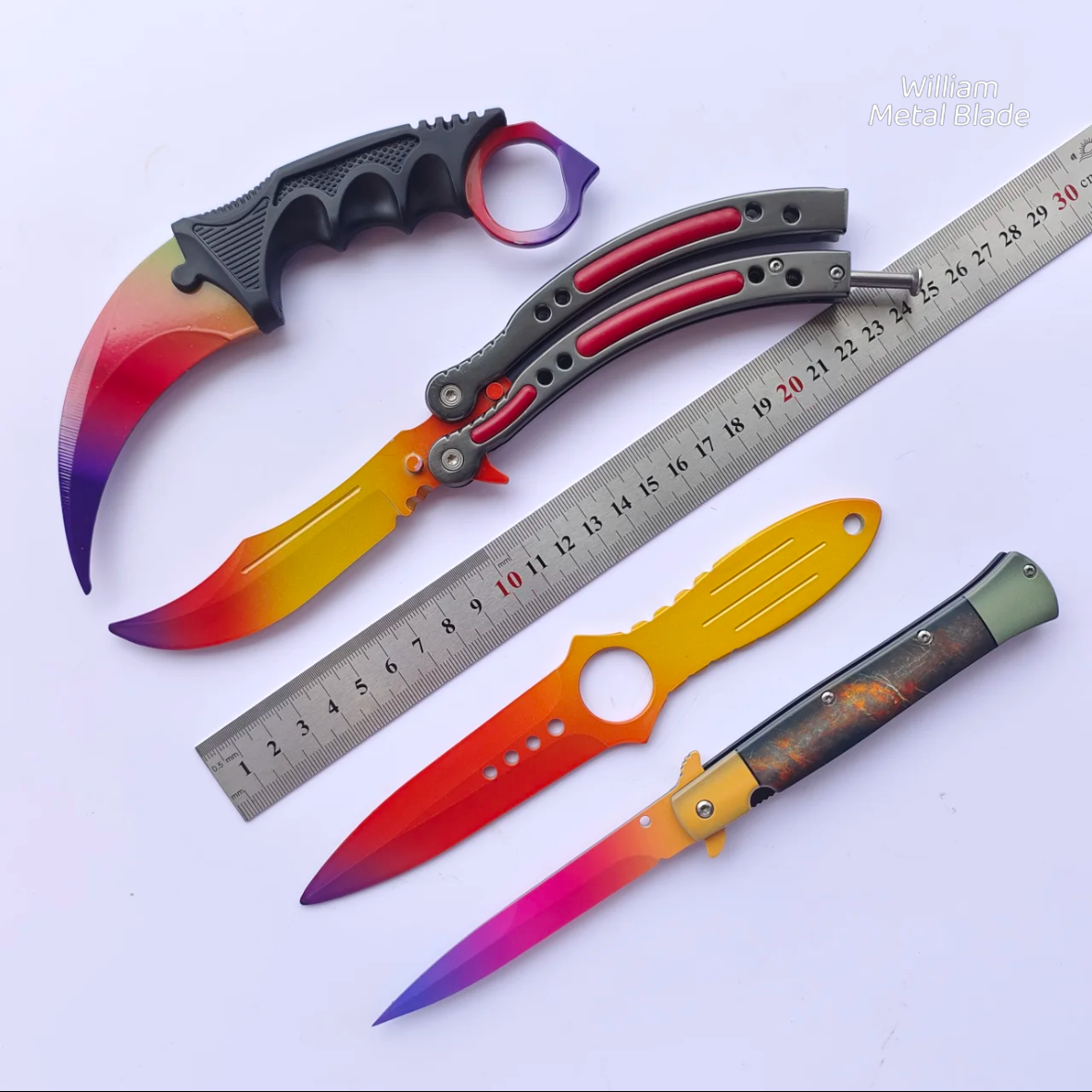 GO Game Fade Balisong & Knife 6 In 1 Pack