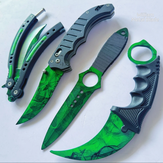 GO Game Gamma Doppler Balisong & Knife 5 In 1 Pack