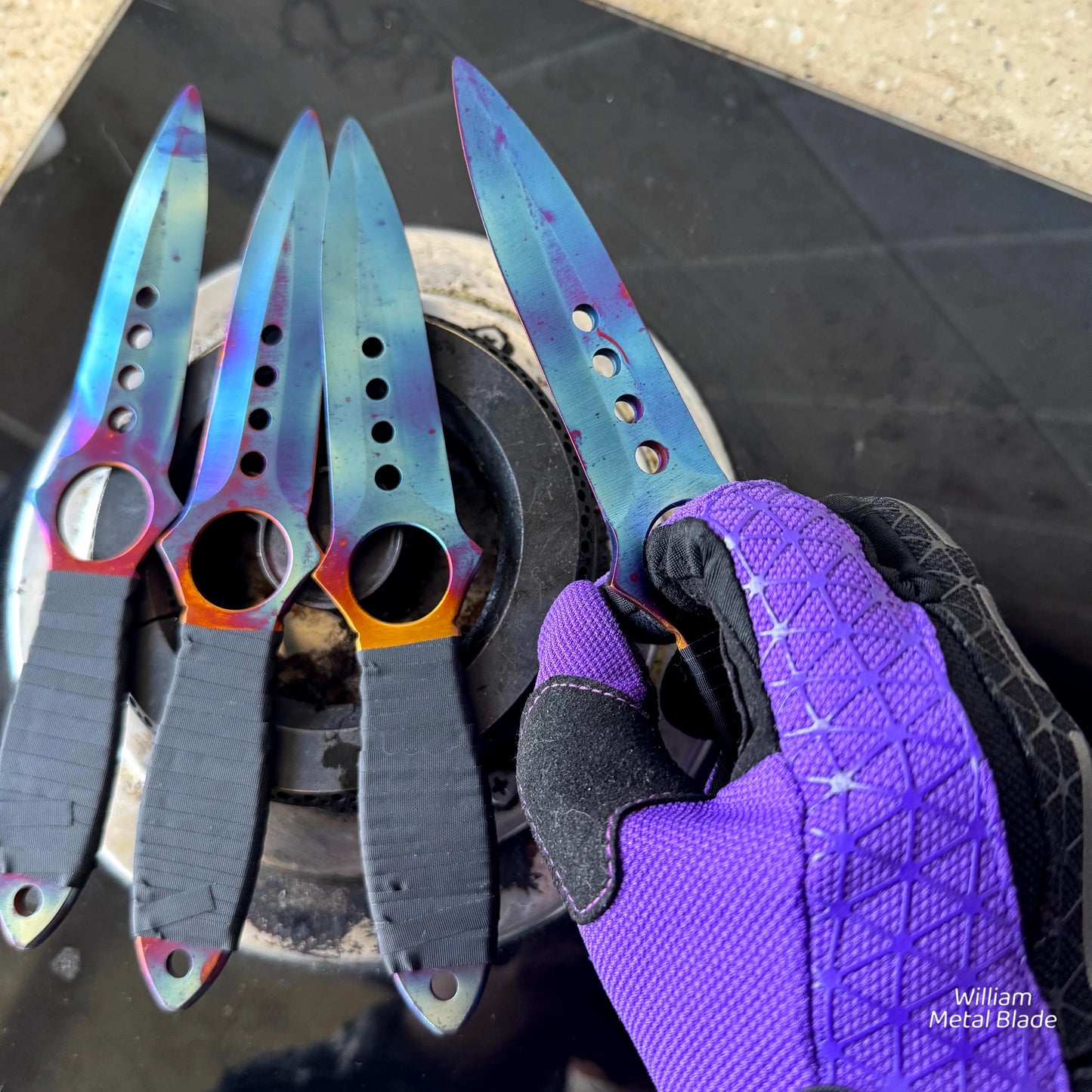 CS Case Hardened Skeleton Knife Diy Kunai