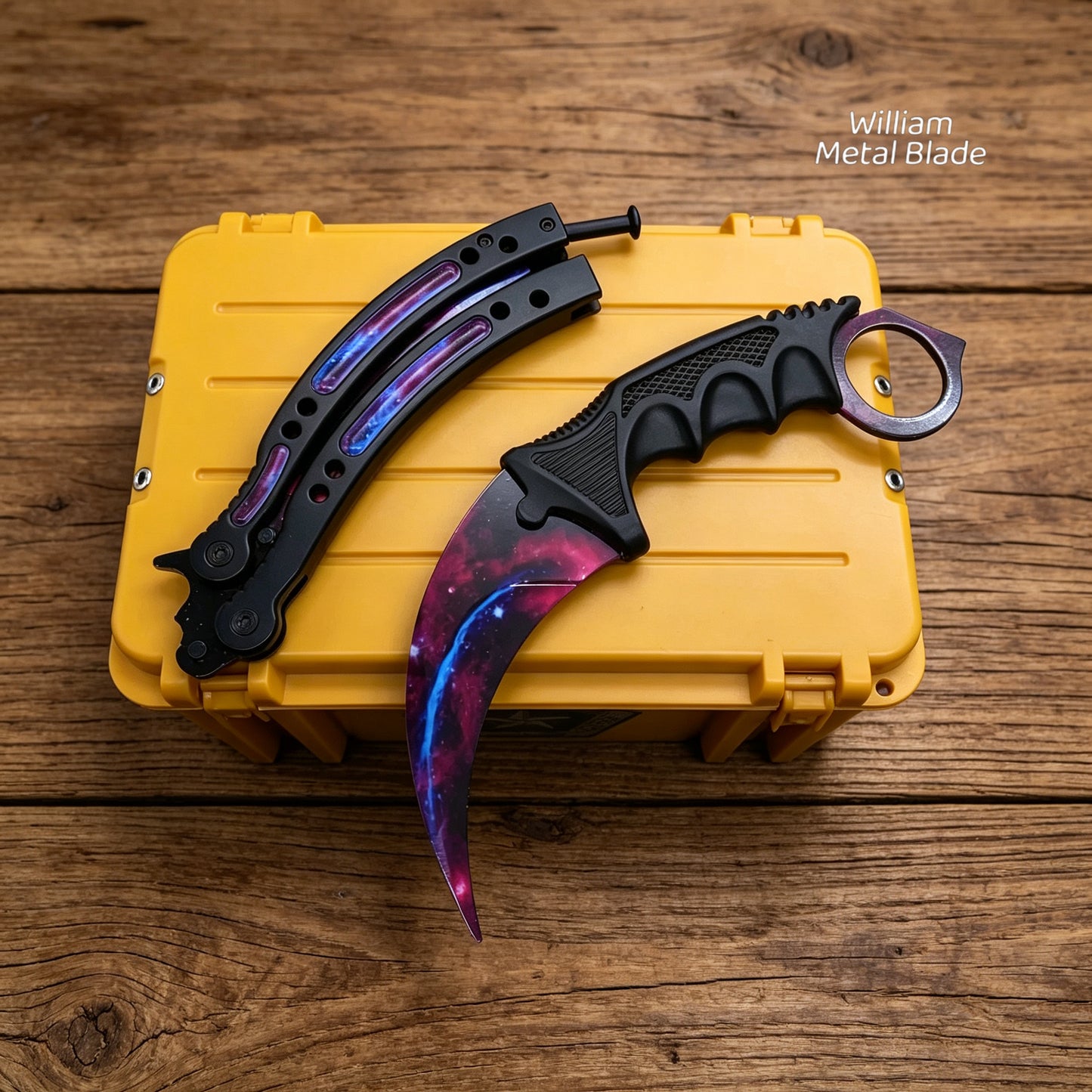 Galaxy Skin Karambit Trainer & Balisong Knife Gift Case