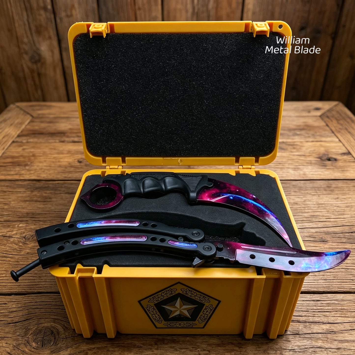 Galaxy Skin Karambit Trainer & Balisong Knife Gift Case