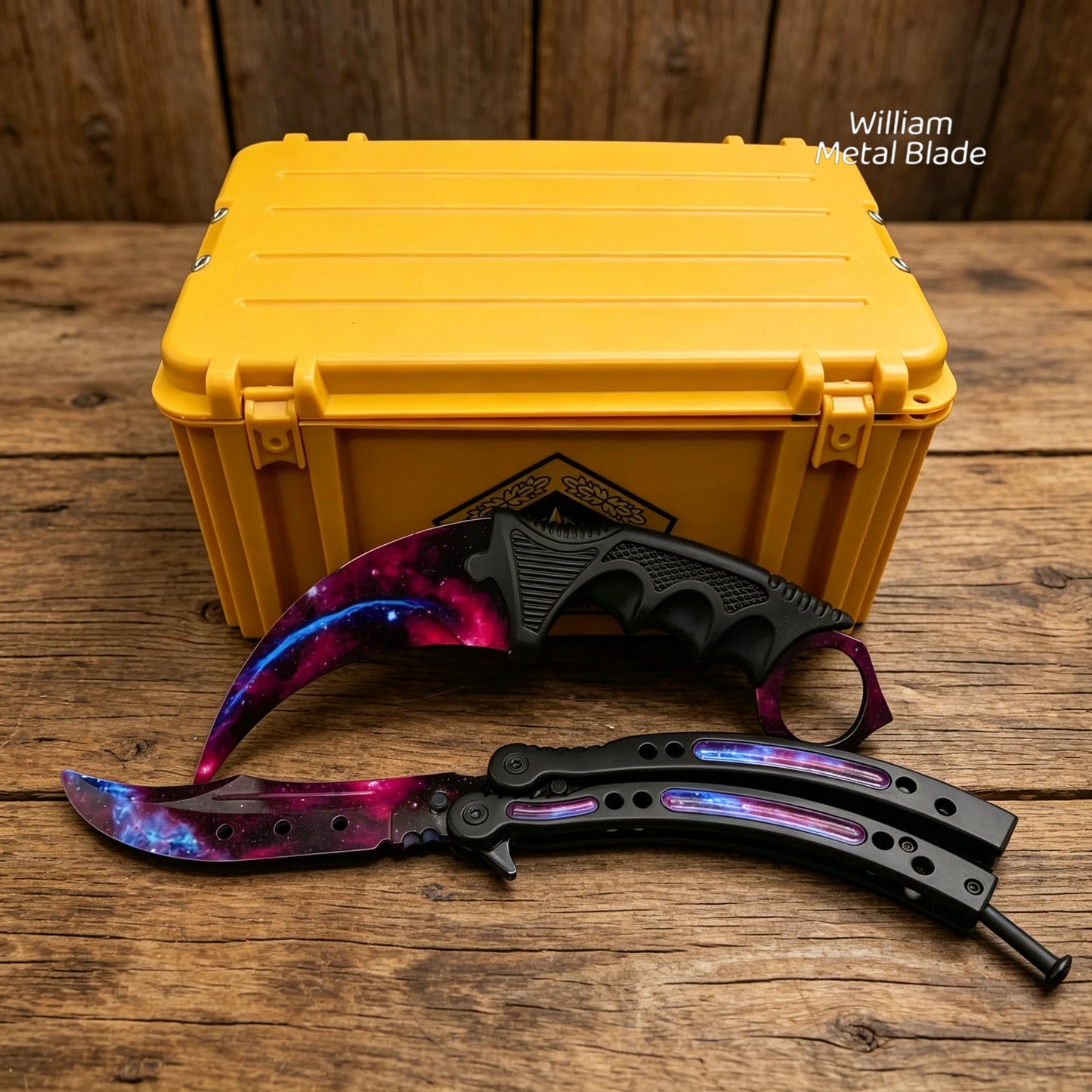 Galaxy Skin Karambit Trainer & Balisong Knife Gift Case