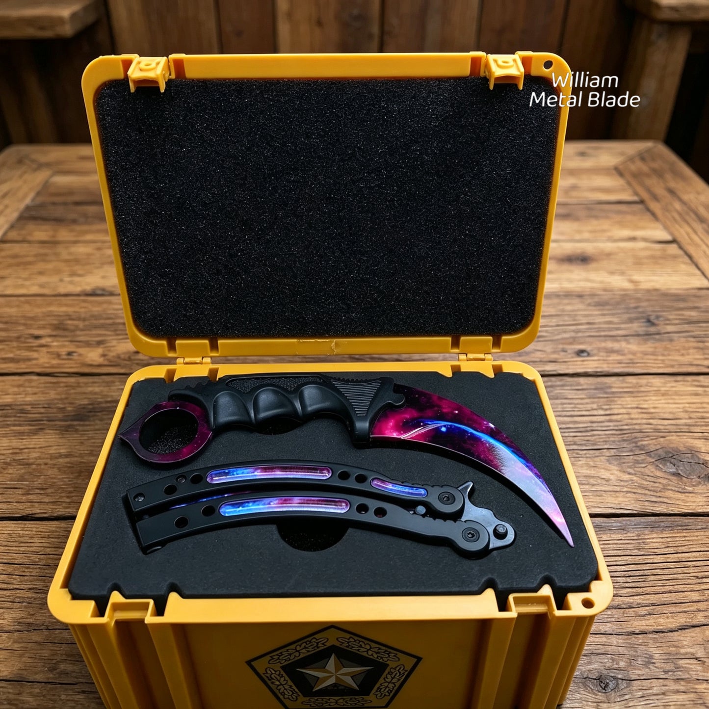 Galaxy Skin Karambit Trainer & Balisong Knife Gift Case