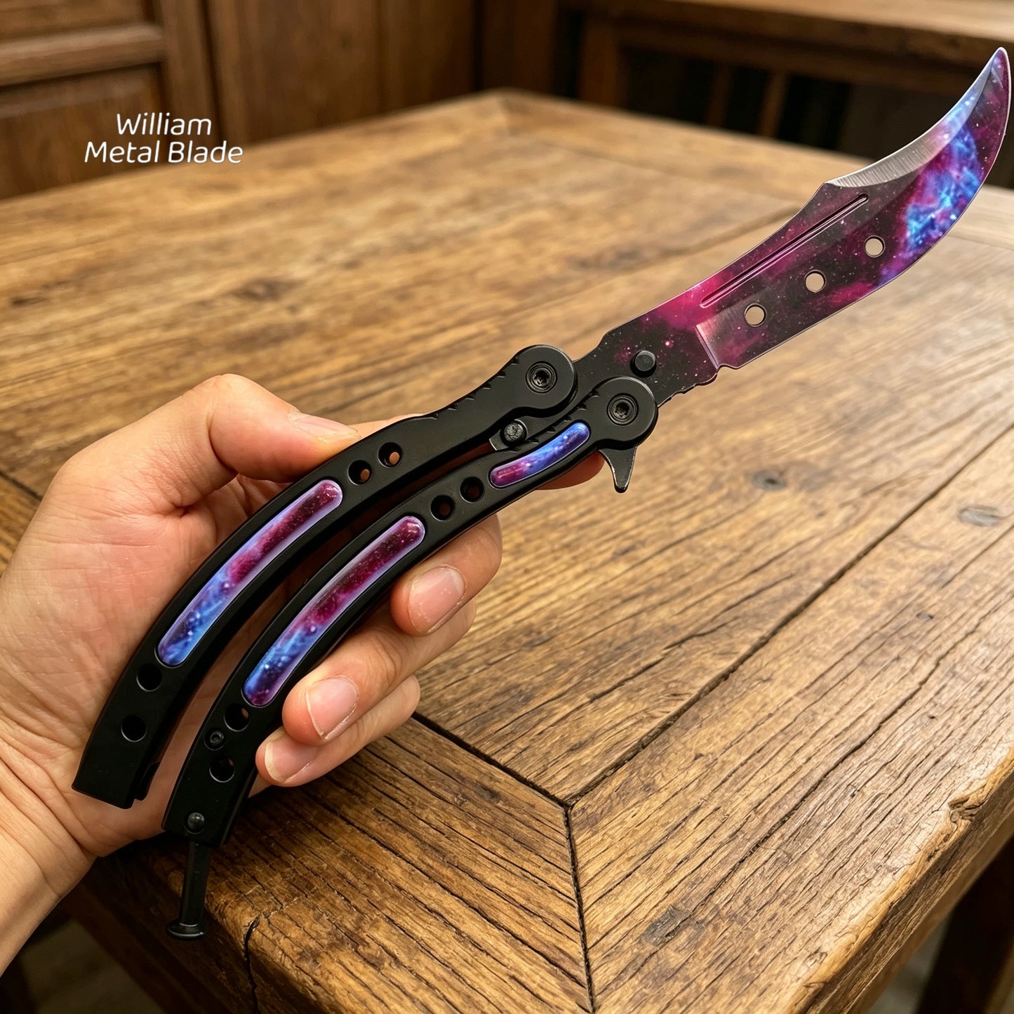 Galaxy Skin Karambit Trainer & Balisong Knife Gift Case