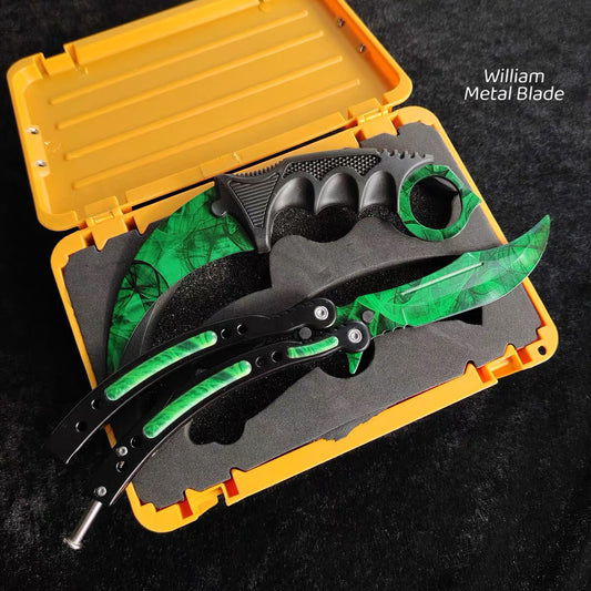 Gamma Doppler Blunt Blade Karambit Trainer & Balisong Trainer 2 in 1 Pack