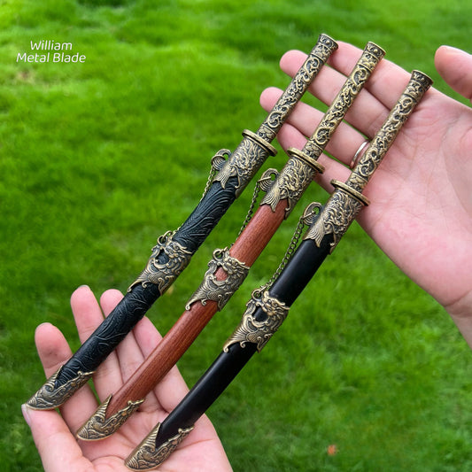 Hand-Forged Classic Tang Sword Sword Brass Handle Miniature 27cm/10.6"