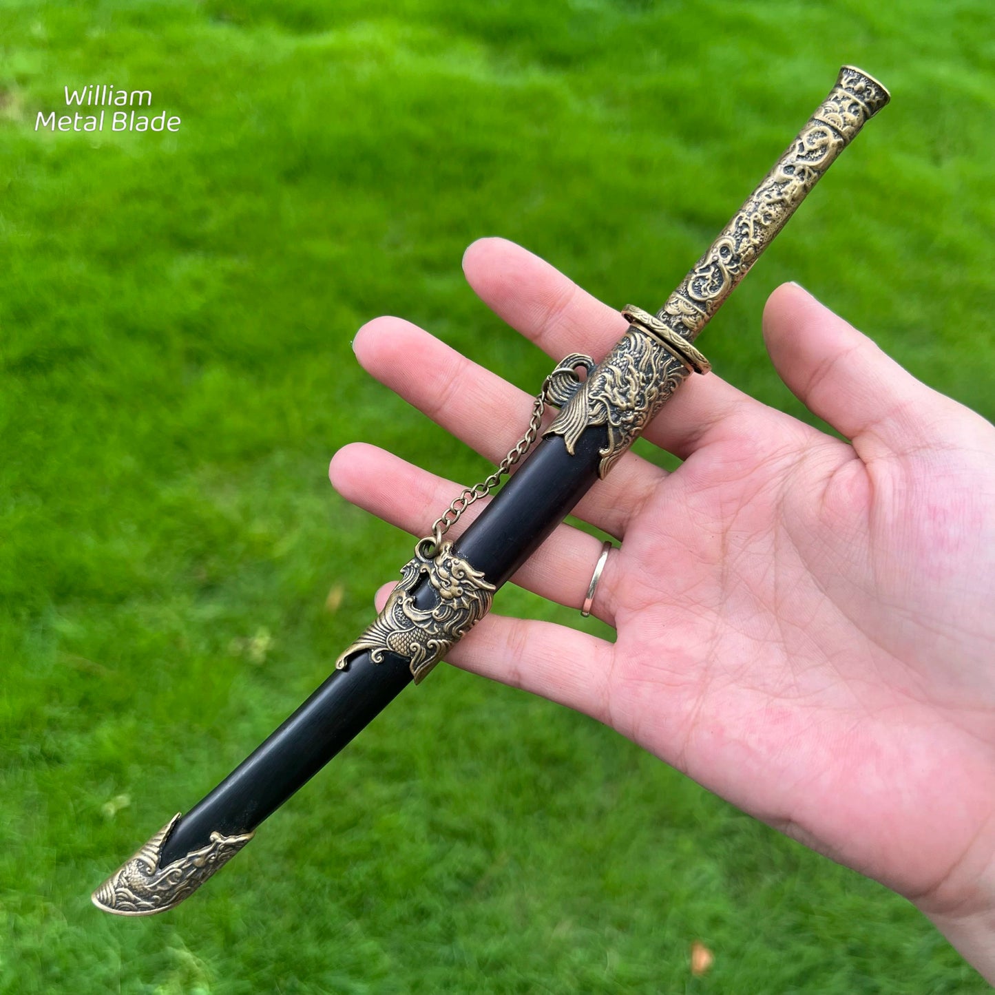 Hand-Forged Classic Tang Sword Sword Brass Handle Miniature 27cm/10.6"