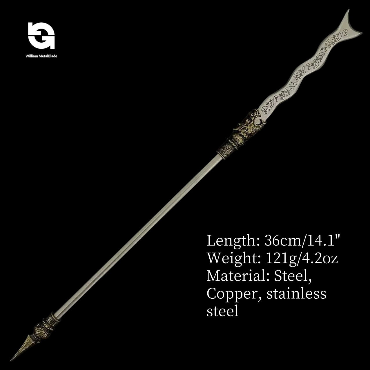 Hand-Forged Steel Long-Handle 14'' Tiny Spear 9 In 1 Pack