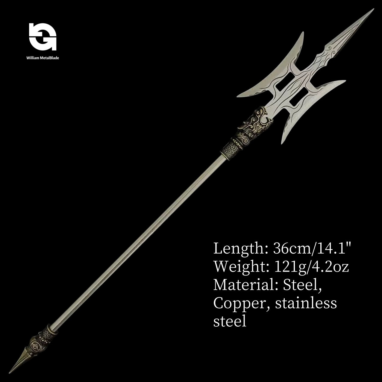 Hand-Forged Steel Long-Handle 14'' Tiny Spear 9 In 1 Pack