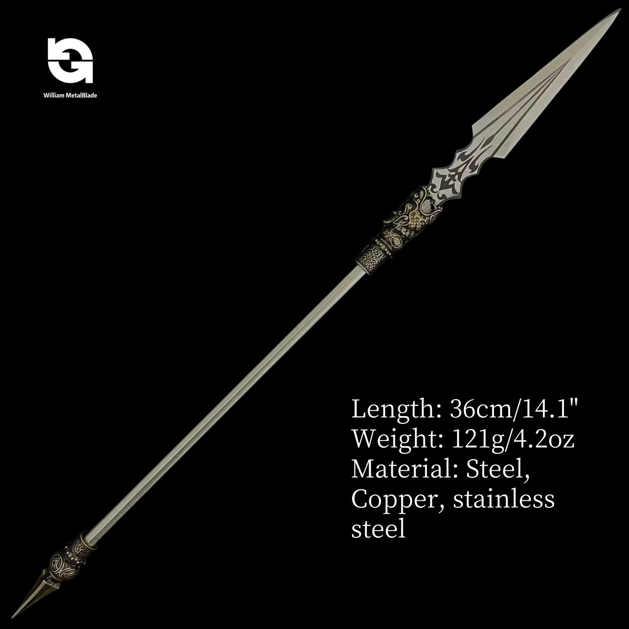 Hand-Forged Steel Long-Handle 14'' Tiny Spear 9 In 1 Pack