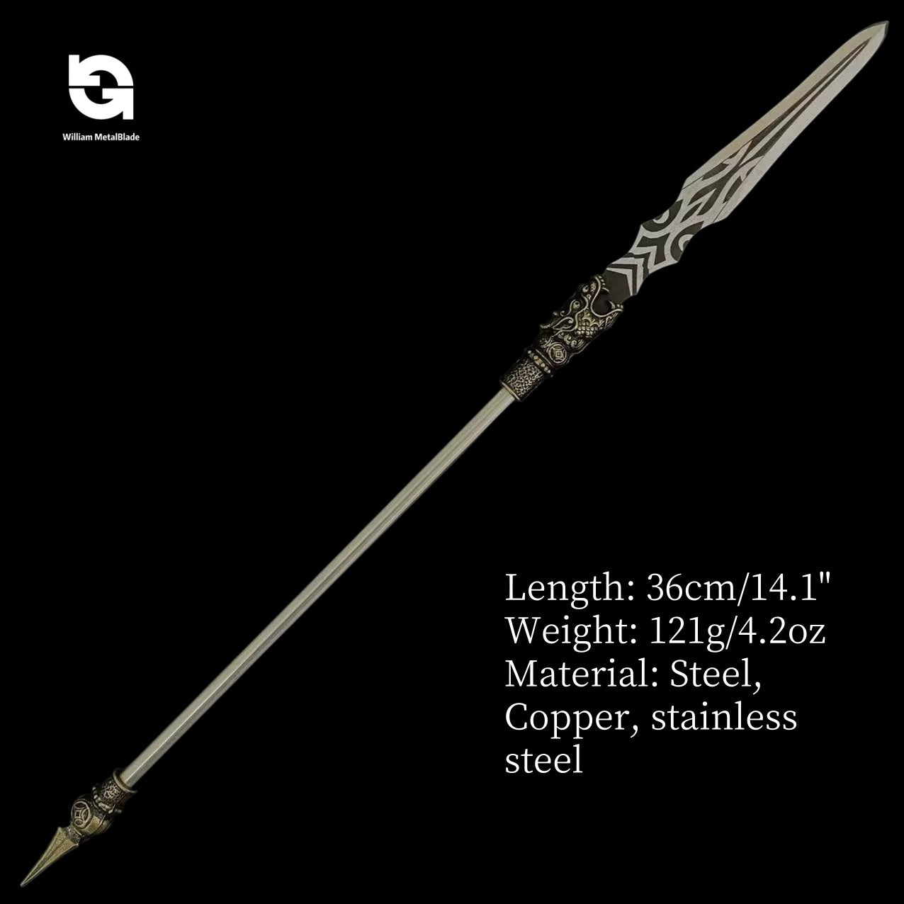 Hand-Forged Steel Long-Handle 14'' Tiny Spear 9 In 1 Pack