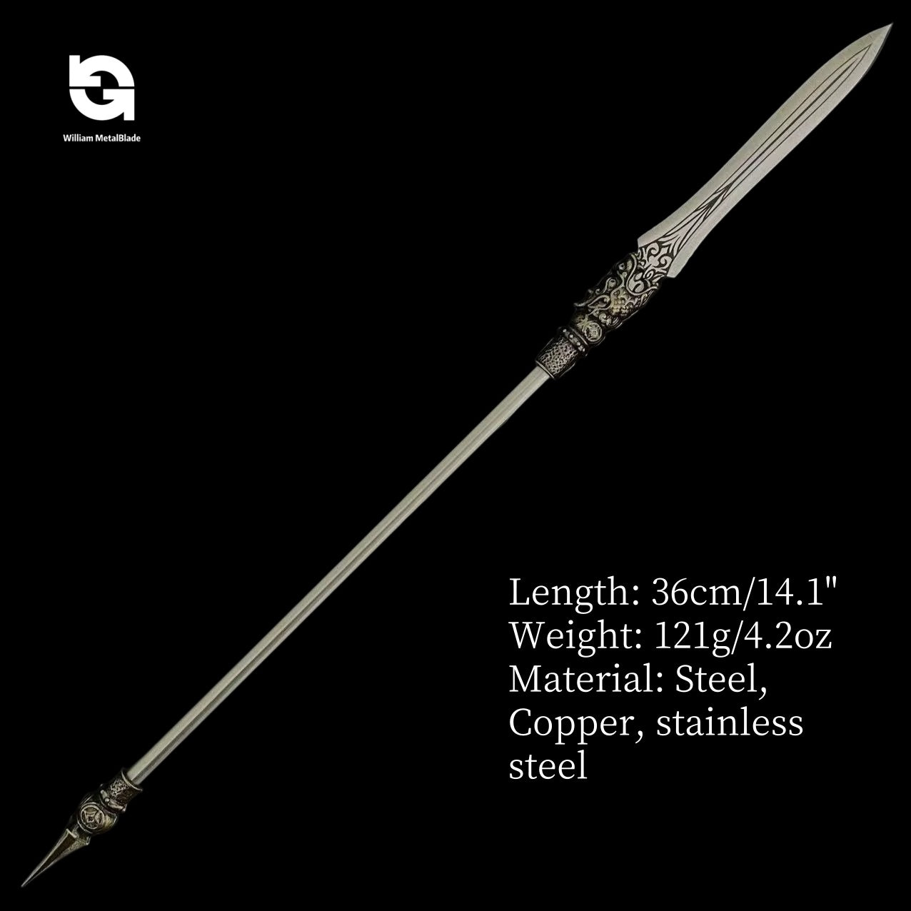 Hand-Forged Steel Long-Handle 14'' Tiny Spear 9 In 1 Pack