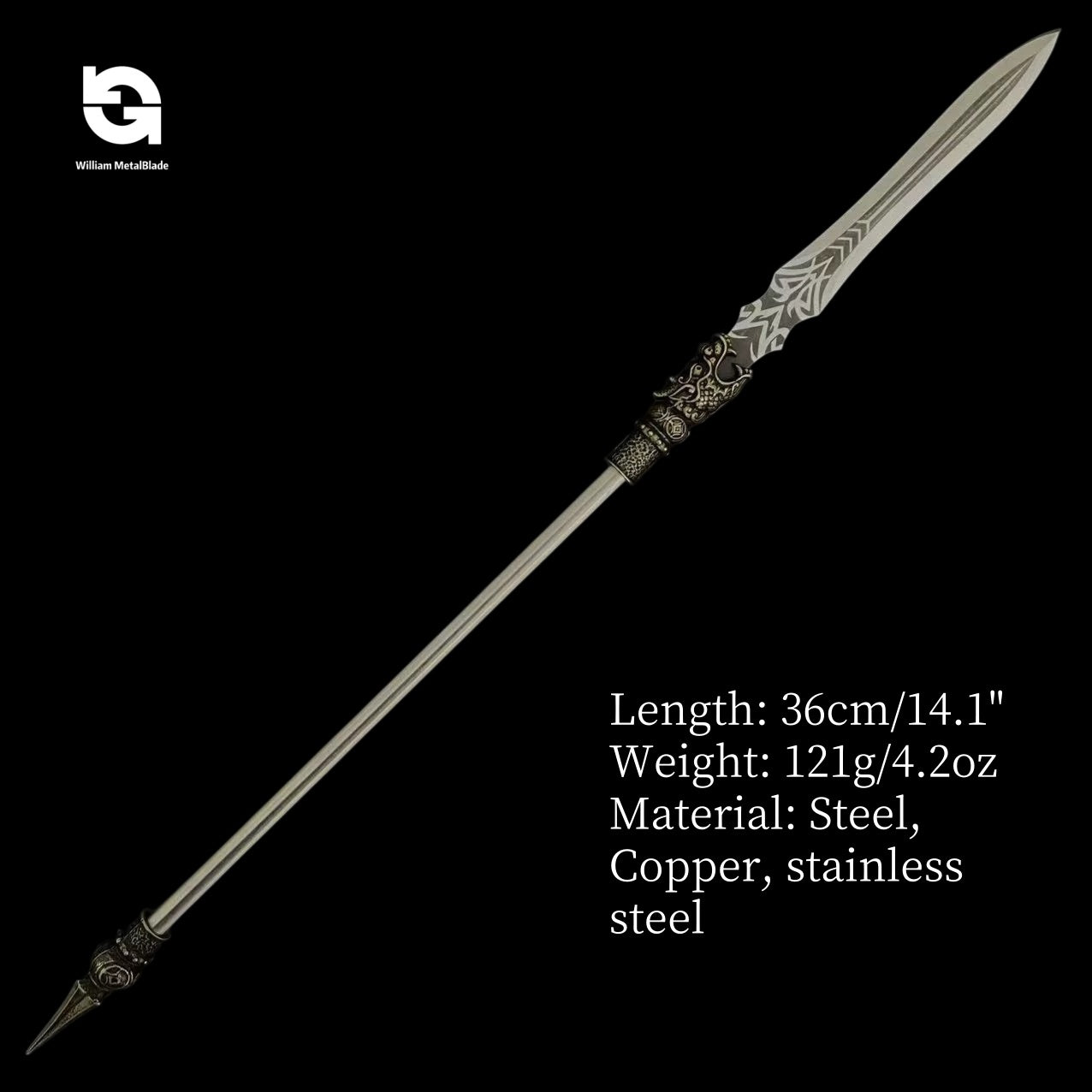 Hand-Forged Steel Long-Handle 14'' Tiny Spear 9 In 1 Pack