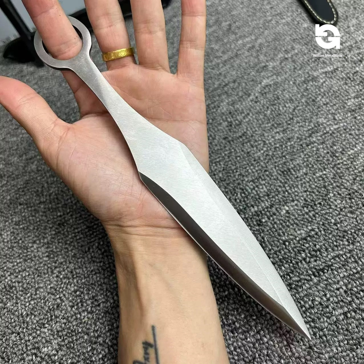 Hand-Forged Steel Ninja Flying God Kunai Metal Replica 23CM/9.0''
