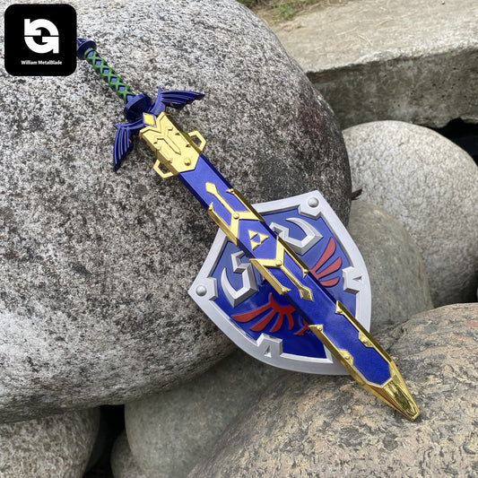 Hylian Shield Alloy 11''Link Master Sword Miniature 2 In 1 Pack