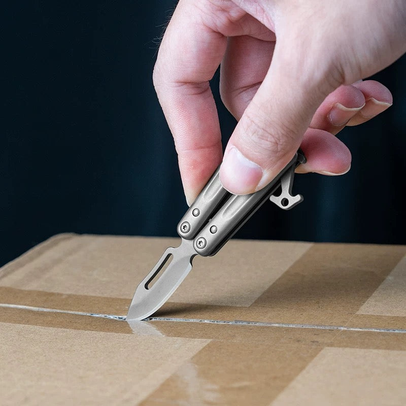 Mini Stainless Steel Portable Sharp Blade Balisong Unboxing Tool