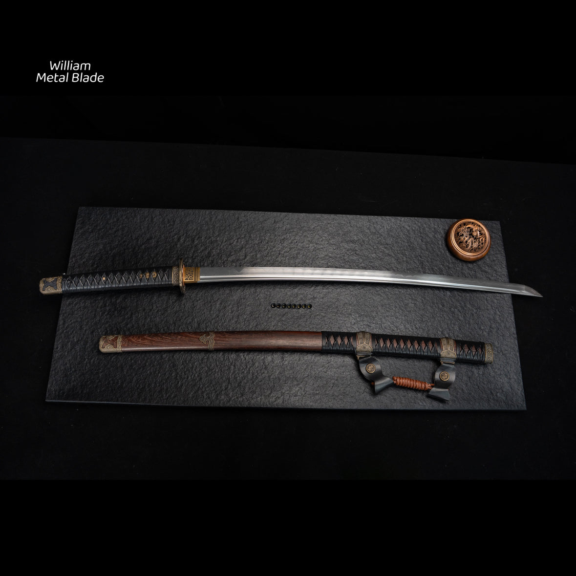 102cm/40.6" Saber Japanese Sword Carbon Steel Clay Tempered Sakura Pattern Sharp Handmade Full Tang Samurai Katana