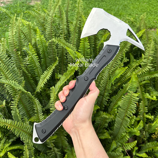 Life-Size Metal Re9 Leon Tactical Axe 37CM/14.5" - Dull Blade Prop For Collection