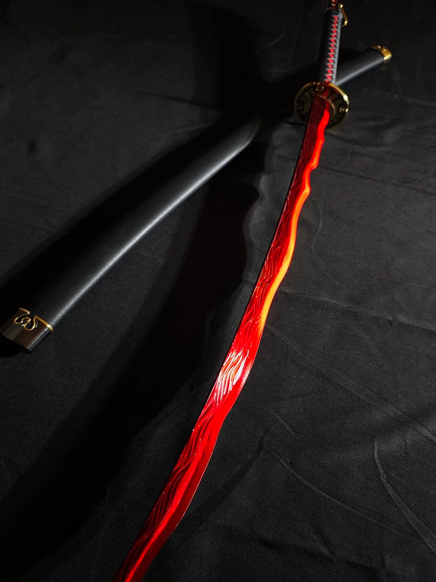 Life Size Rivers of Blood Katana ER Game Sword Blunt Metal Prop Replica