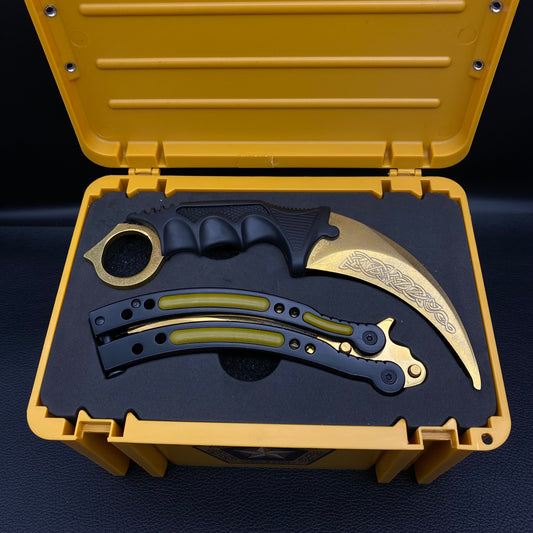 Lore Blunt Blade Karambit Trainer & Balisong Trainer 2 in 1 Pack Gift Box