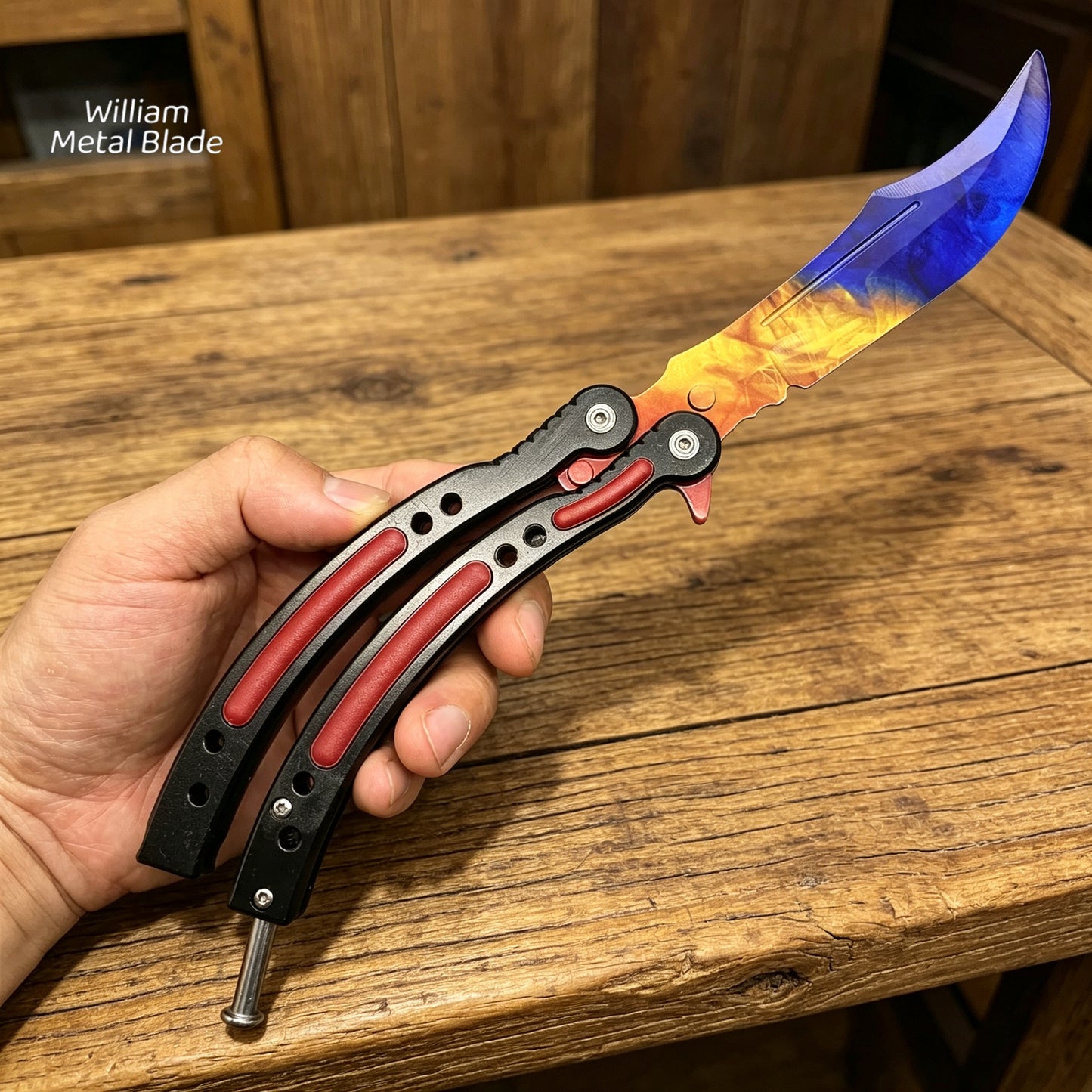 Marble Fade Skin Karambit Trainer & Balisong Knife Gift Case