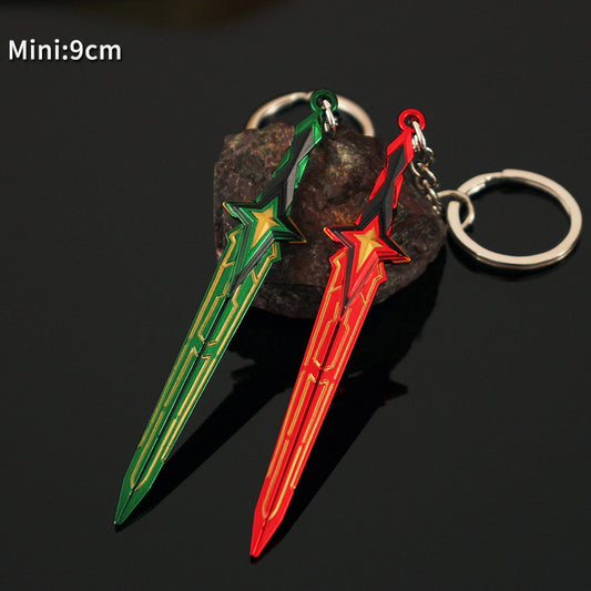 Metal Comet Sword Keychain